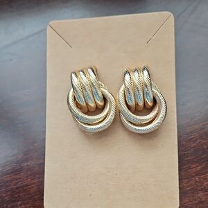 Elegant Gold and Silver Knot Earrings